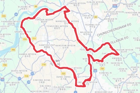 2025 익산 미륵사지 메디오폰도 자전거 코스 지도