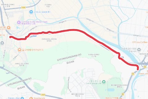 수가로 자전거 코스 지도