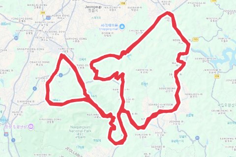2025 정읍 내장산 메디오폰도 자전거 코스 지도