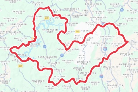2025 옥정호 그란폰도 자전거 코스 지도