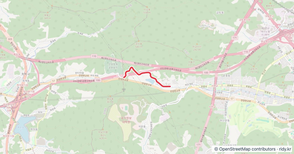 하오고개 업힐 GPX · 연구원입구→정상 (Strava 구간) 자전거 코스 지도