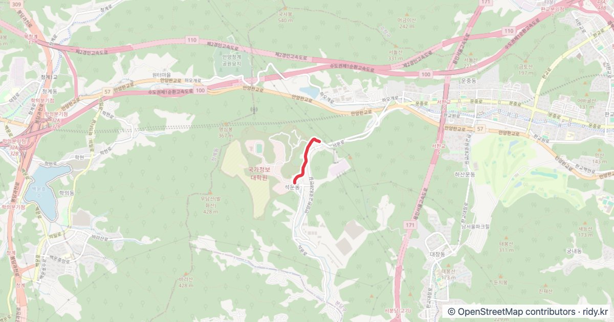 여우고개 업힐 GPX · 남측→정상 (Strava 구간) 자전거 코스 지도