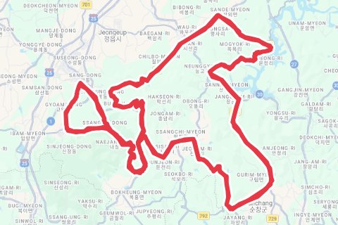 2025 정읍 내장산 그란폰도 자전거 코스 지도