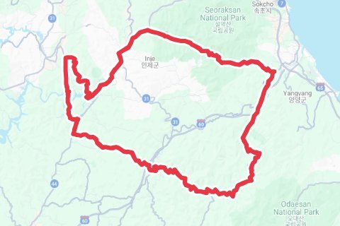 인제_돈데크만(인제한바퀴) 자전거 코스 지도