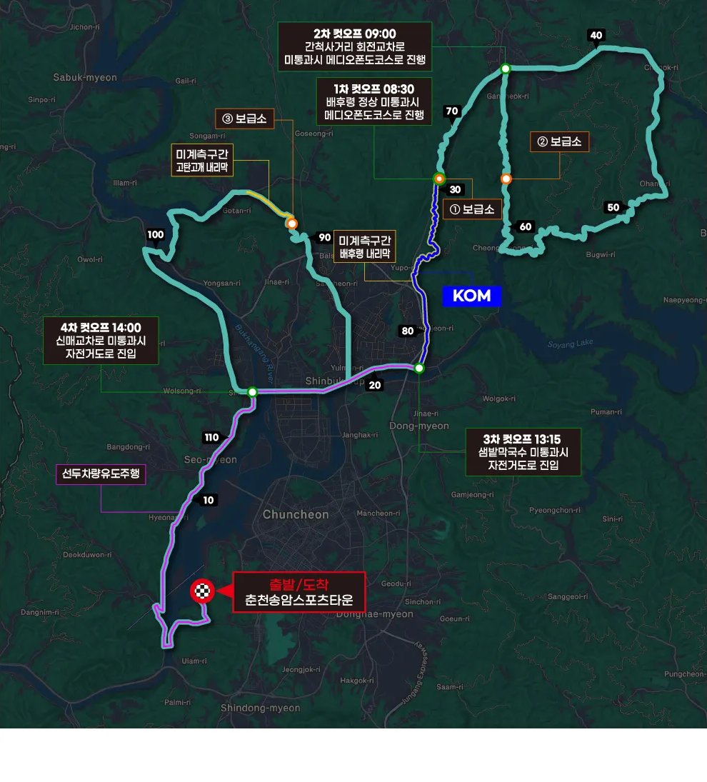 2026 비앙키 그란폰도 춘천 그란폰도 코스 지도